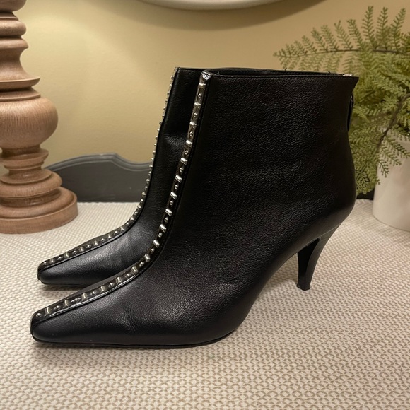 Zara Black Ankle Boots with Silver Accents - Picture 2 of 11
